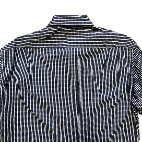 MICHAEL KORS Micro Plaid Button Front Shirt  Long sleeve Lightweight  SZ L - Picture 4 of 10